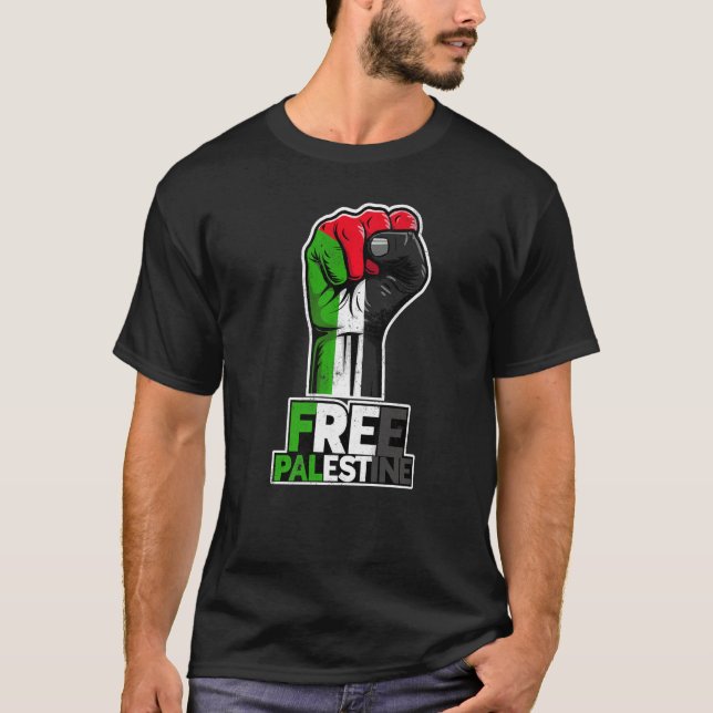Camiseta Palestine Palestine Flag Palestinian fist Free Pal (Frente)