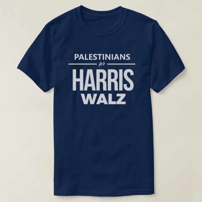 Camiseta Palestinianos para Harris Walz (Frente do Design)