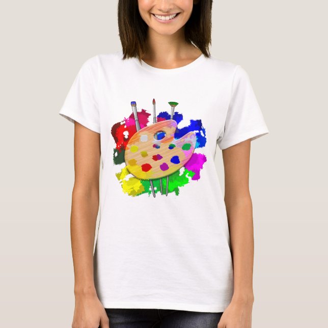 Camiseta Paleta De Artista E Pincéis (Frente)