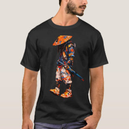 Camiseta Paleta de Ciber Ninja Laranja Neon
