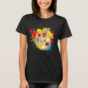 Camiseta Paleta de Tinta Artista E Pincéis Coloridos