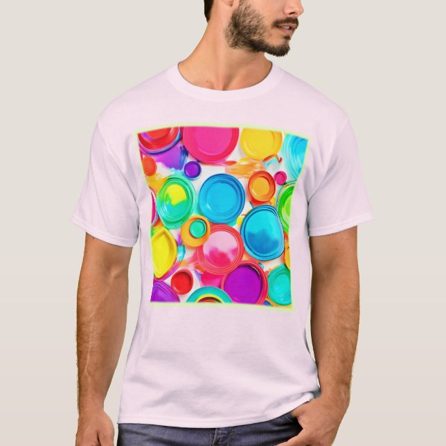 Camiseta Paleta de Tinta Vibrante (Frente)