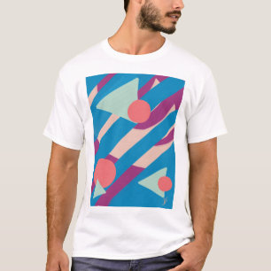 Camiseta Paleta de vintagem em forma de óleo geométrico