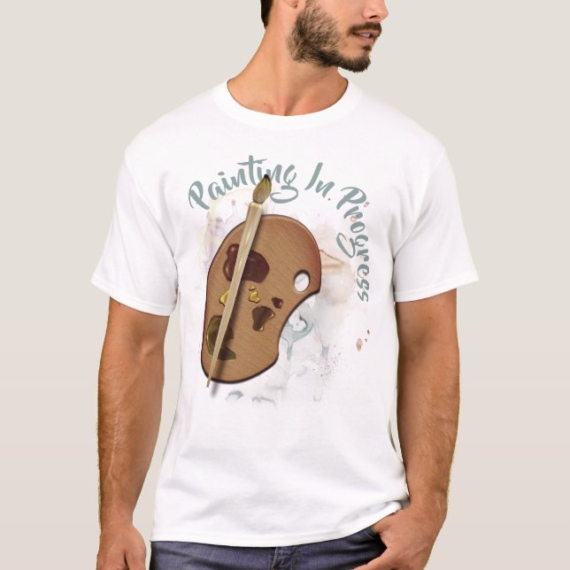 Camiseta Paleta dos artistas que pinta em andamento (Frente)