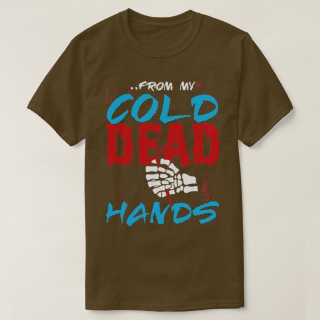 Camiseta Palha plástica das minhas mãos de Morto a frio (Frente do Design)