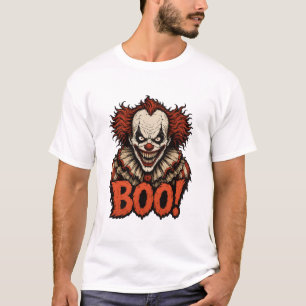 Camiseta Palhaço Assustador BOO Halloween Sinistro