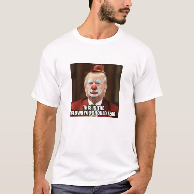 CAMISETA PALHAÇO ASSUSTADOR DE DONALD TRUMP (Frente)