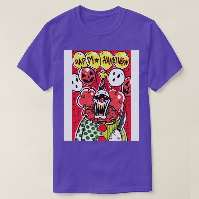 Camiseta Palhaço Assustador do Halloween (Frente do Design)