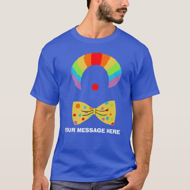 Camiseta Palhaço com Gráfico Personalizado do Rainbow Wig (Frente)