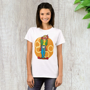 Camiseta Palhaço de Desenho Animado Caprichoso com Cores Vi
