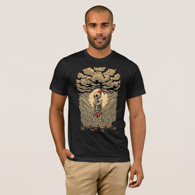 Camiseta Palhaço De Esqueleto De Tempestade: Tee Retro Whim (Frente Completa)