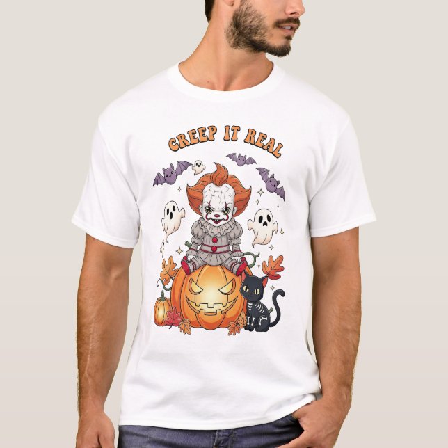 Camiseta Palhaço de Halloween Creep It Real (Frente)