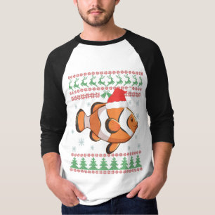 Camiseta Palhaço de Natal Amante do Oceano Festa Divertida