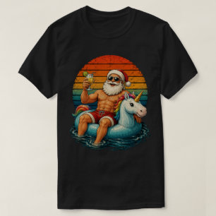 Camiseta Palhaço do Papai Noel Buff do Unicórnio Flutuador 
