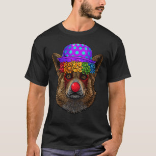 Camiseta Palhaço Engraçado Corgi Circo Carnaval Fantasia Ca