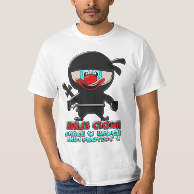 Camiseta Palhaço engraçado do ninja (Frente)