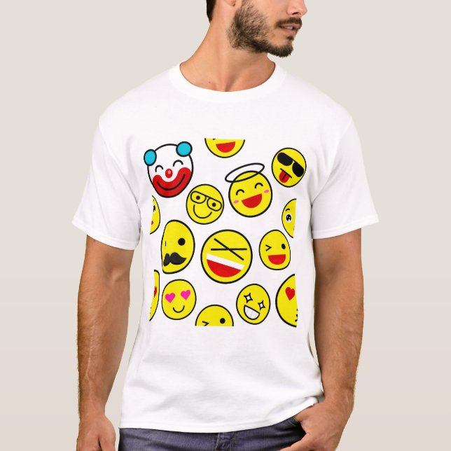 Camiseta palhaço engraçado emojis (Frente)
