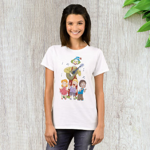 Camiseta Palhaço Musical Divertido com Crianças Dançando