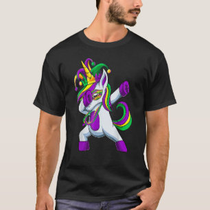 Camiseta Palhaço Unicórnio de Mardi Gras Carnaval Infantil