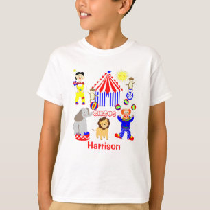 Camiseta Palhaços e Animais Personalizados de Cartoon de T