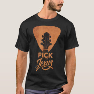Camiseta Palheta de Violão Música Cristã Escolha Jesus