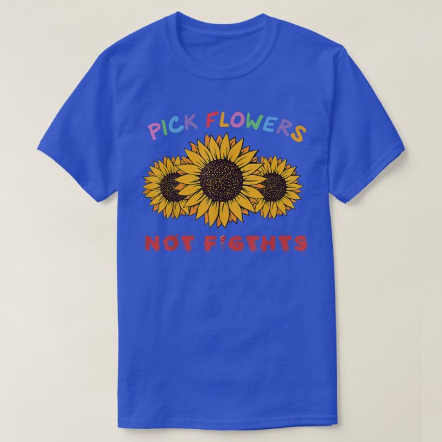 Camiseta Palhetas Não Combatem Flores Solares Param de Apre (Frente do Design)