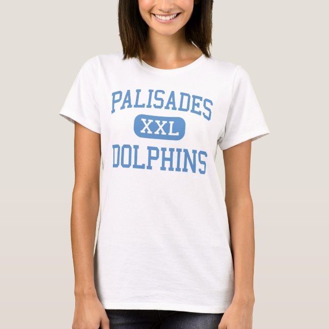 Camiseta Palisades - golfinhos - carta patente - Pacific (Frente)