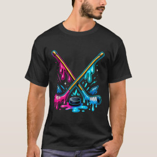 Camiseta Palitos de Hóquei Sorvete Gotejamento Hóquei no Ge