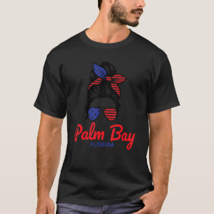 Camiseta Palm Bay Florida Retro Messy Bun