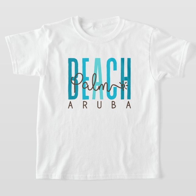 Camiseta Palm Beach Aruba (Oceano) (Postura )