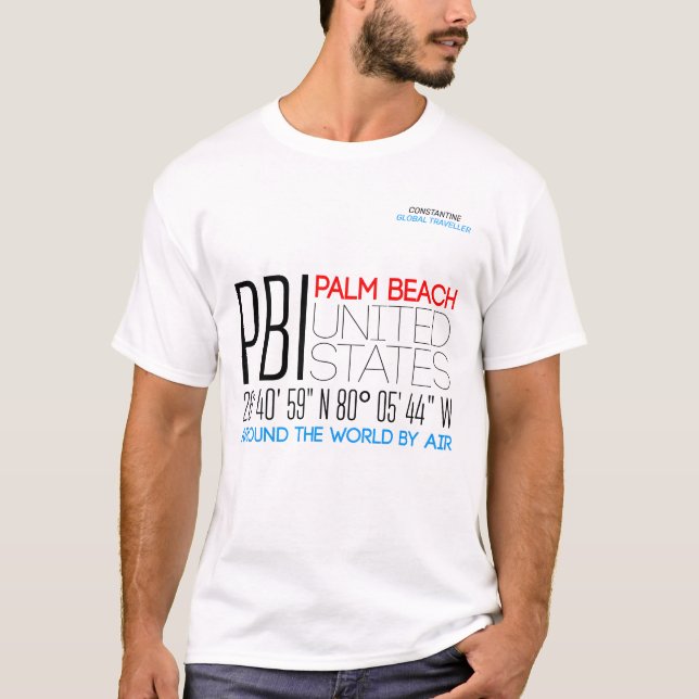 Camiseta Palm Beach, Estados Unidos Text Art (Frente)