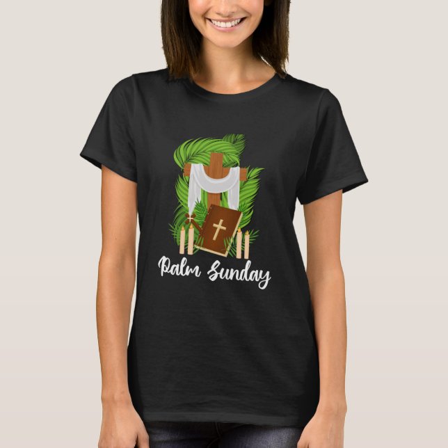 Camiseta Palm Sunday Palm Cross Christian Holidays Santa We (Frente)