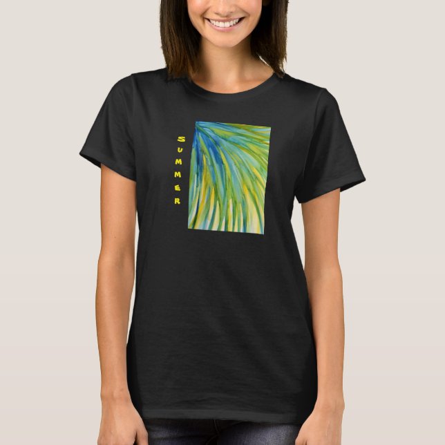Camiseta Palm Tree Abstrato Watercolor (Frente)