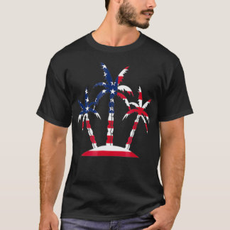 Camiseta Palm Tree American Flag Gift For Men Women