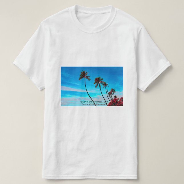 Camiseta Palm Tree Beach Seashore - Tropical Paradise (Frente do Design)