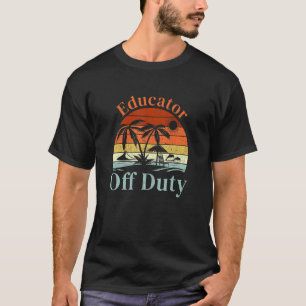 Camiseta Palm Tree Beach Sunset Retro Educator Summer Vacat