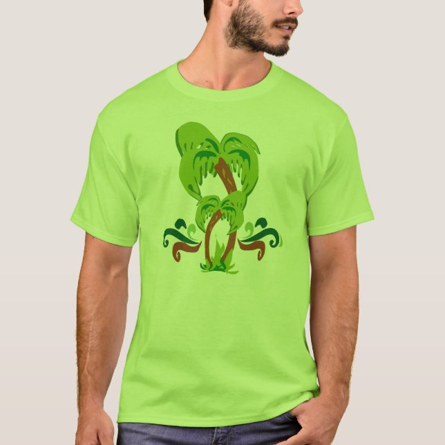 Camiseta Palm Tree Cute Art Beach, estilo de vida (Frente)