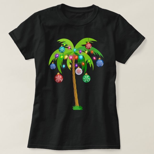 Camiseta Palm Tree Funny Hawaii Beach Trop (Frente do Design)