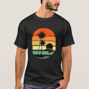 Camiseta Palm Tree Retro Style Tropical Beach