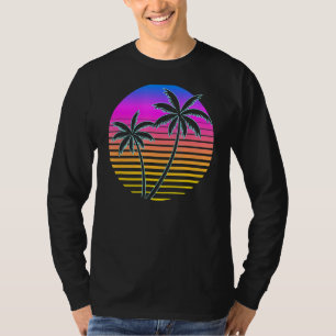 Camiseta Palm Tree Retro Tropical Beach 80s 70s Estilo Vint