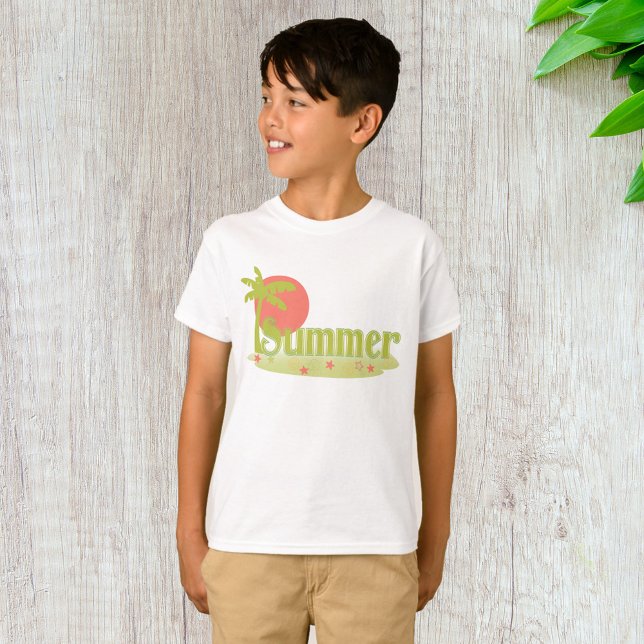 Camiseta Palm Tree Summer com Sun e Beach (Criador carregado)