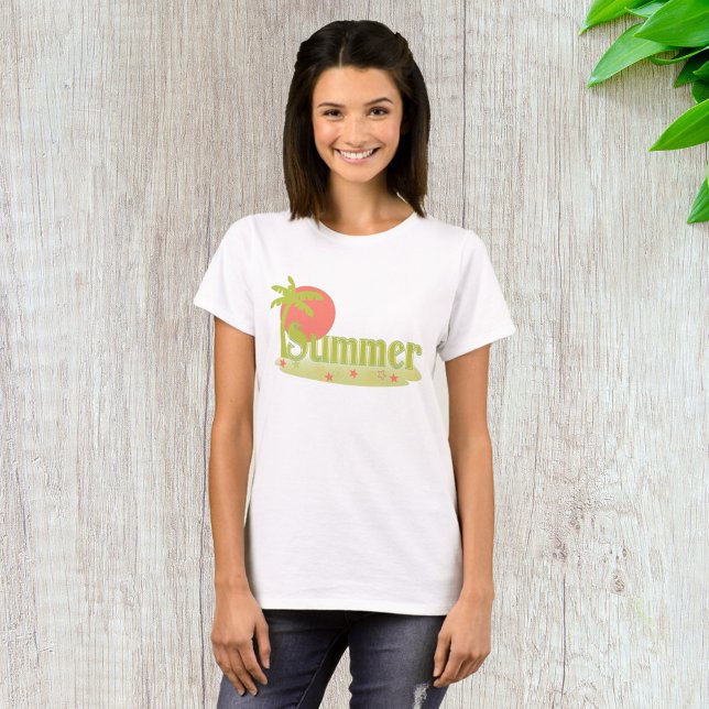 Camiseta Palm Tree Summer com Sun e Beach (Criador carregado)