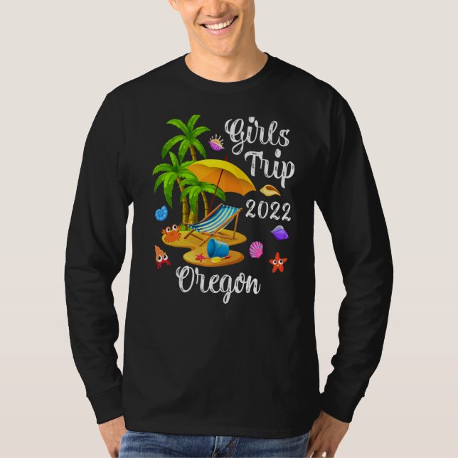 Camiseta Palm Tree Summer Vacation Girls Trip 2022 Oregon B (Frente)