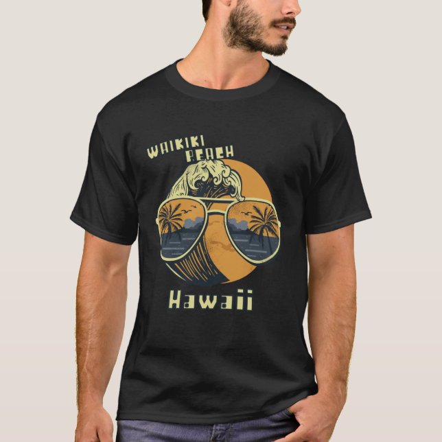 Camiseta Palm tree Sunglass Hawaii Waikiki Beach Ocean (Frente)