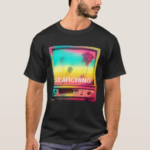 Camiseta Palm Tree Sunset Vaporwave 80s 90s Glitch Aestheti