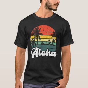 Camiseta Palm Tree Vintage Retro Summer Vacage Hawaii Alo