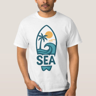 Camiseta Palm Tree & Wave Surfboard Beach