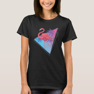 Camiseta Palm Trees 80s Vaporwave Tropical Bird Animal Flam