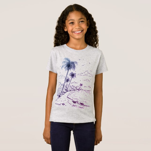 Camiseta Palm Trees e Sandpiper Beach Life T-Shirt (Frente Completa)