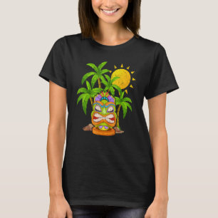 Camiseta Palm Trees Polinésia Tiki Mask Havaiana Statu To
